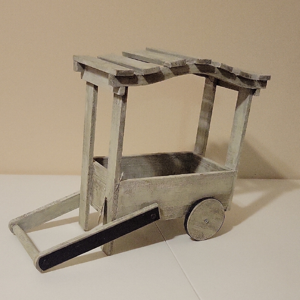 Ashland Table Top Decor "Terrace Collection" Wooden Cart BNWT